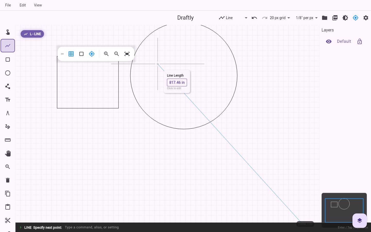Live object snap preview while drafting